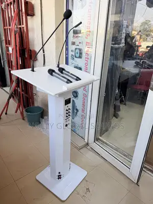 Soundlab Rechargeable Wireless Bluetooth Pulpit/ Lectern Stand 2 Mics