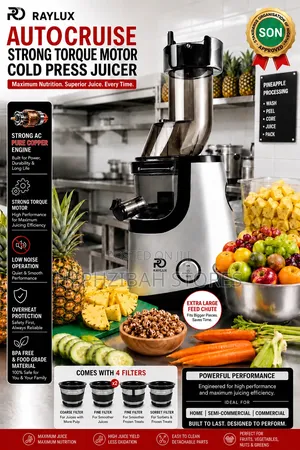 Raylux Autocruise Strong Motor Cold Press Slow Masticating Juicer
