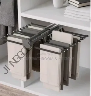 Modern Pull-Out Trouser Rack | Wardrobe Pants Organizer