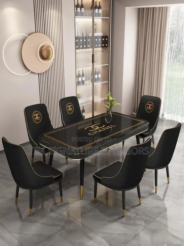 Luxury Channel Dinning Set With 6 Chairs