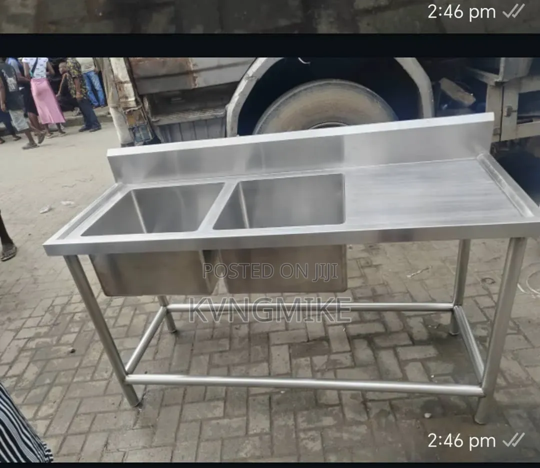 Industrial Double Bowl Kitchen Sink