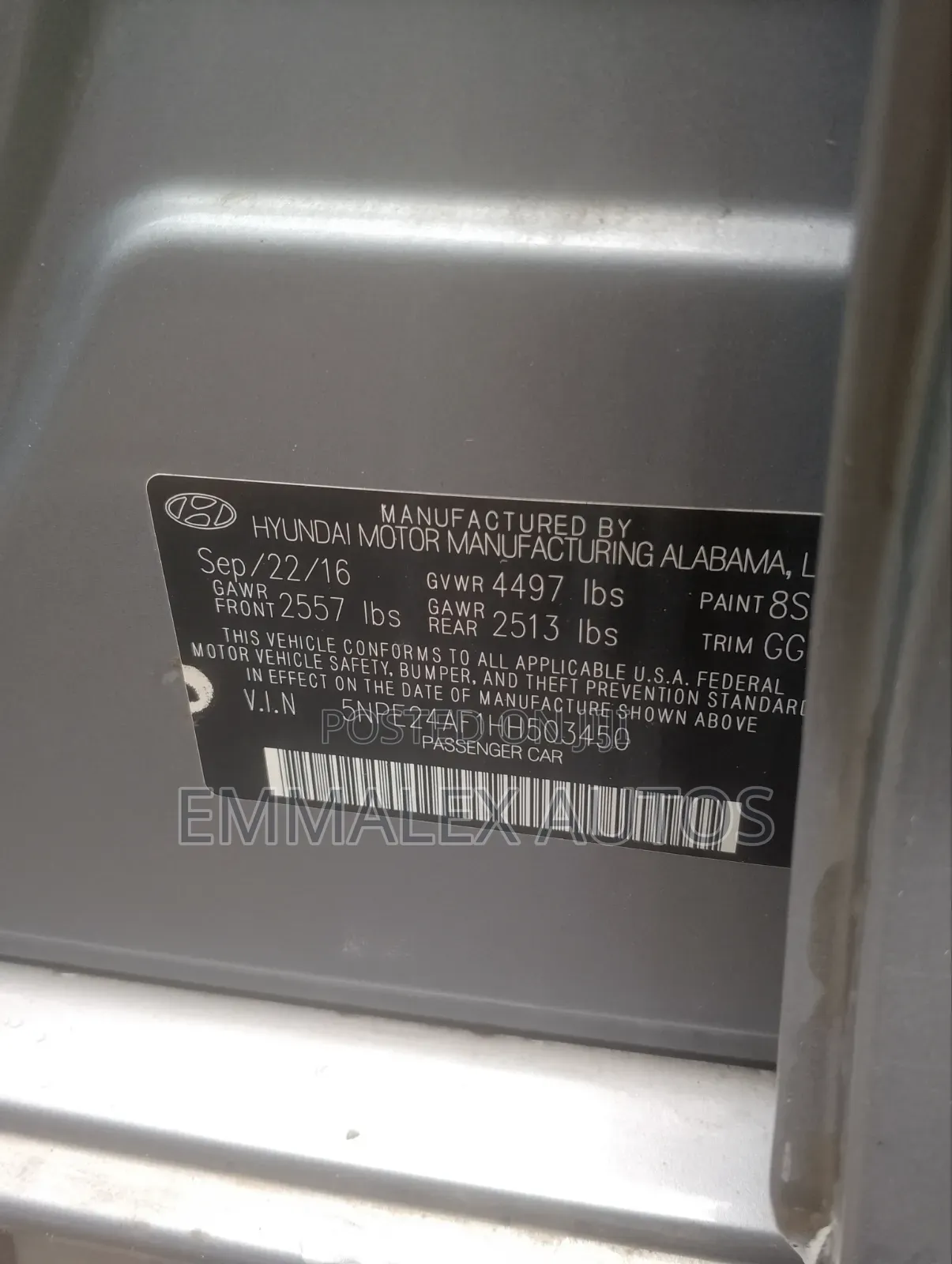 Hyundai Sonata 2016 Gray