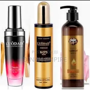 l'Uodais Hair Repair Oil Serum + No°5 Noir + Curl Keeper Spray