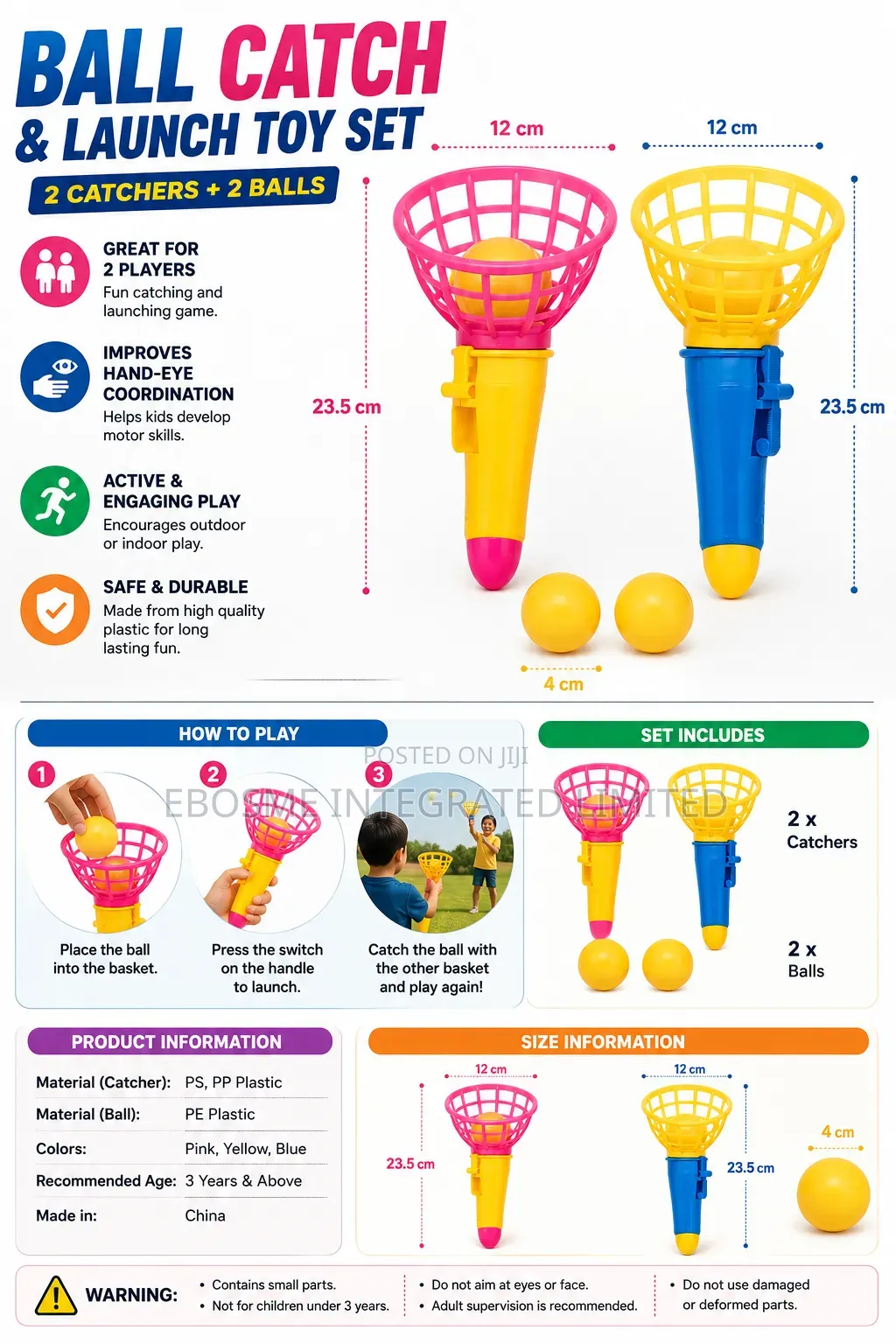 2-Player Ball Catch Launch Toy Set