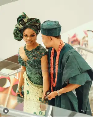 Merald Iro and Buba Men’S Textured Emerald Agbada