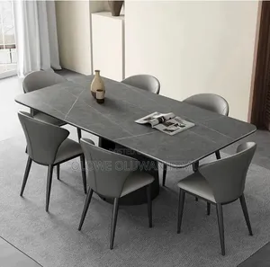 Black Marble Dining Set By6