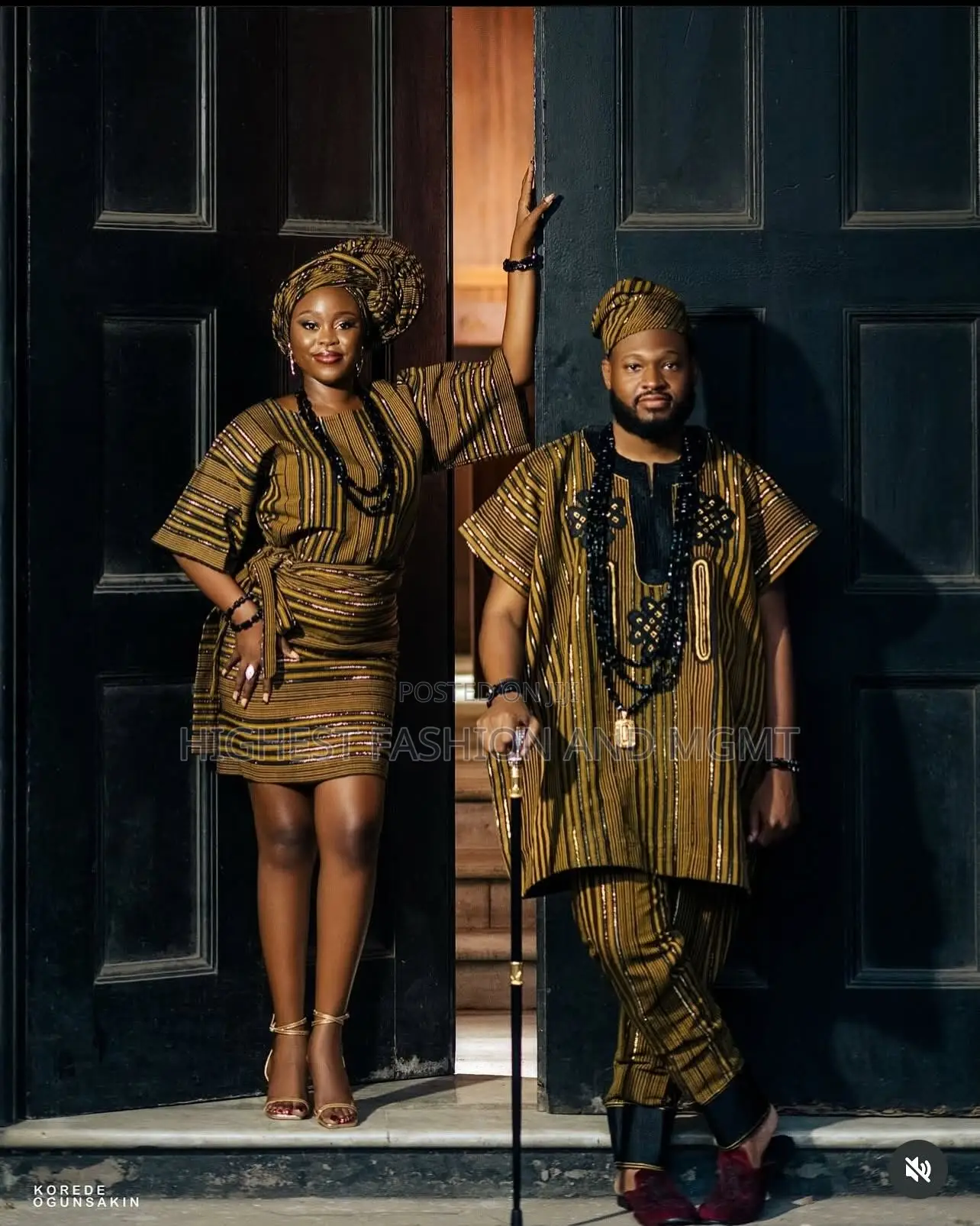 Striped Wrap Mini-Dress Men’S Matching Striped Agbada