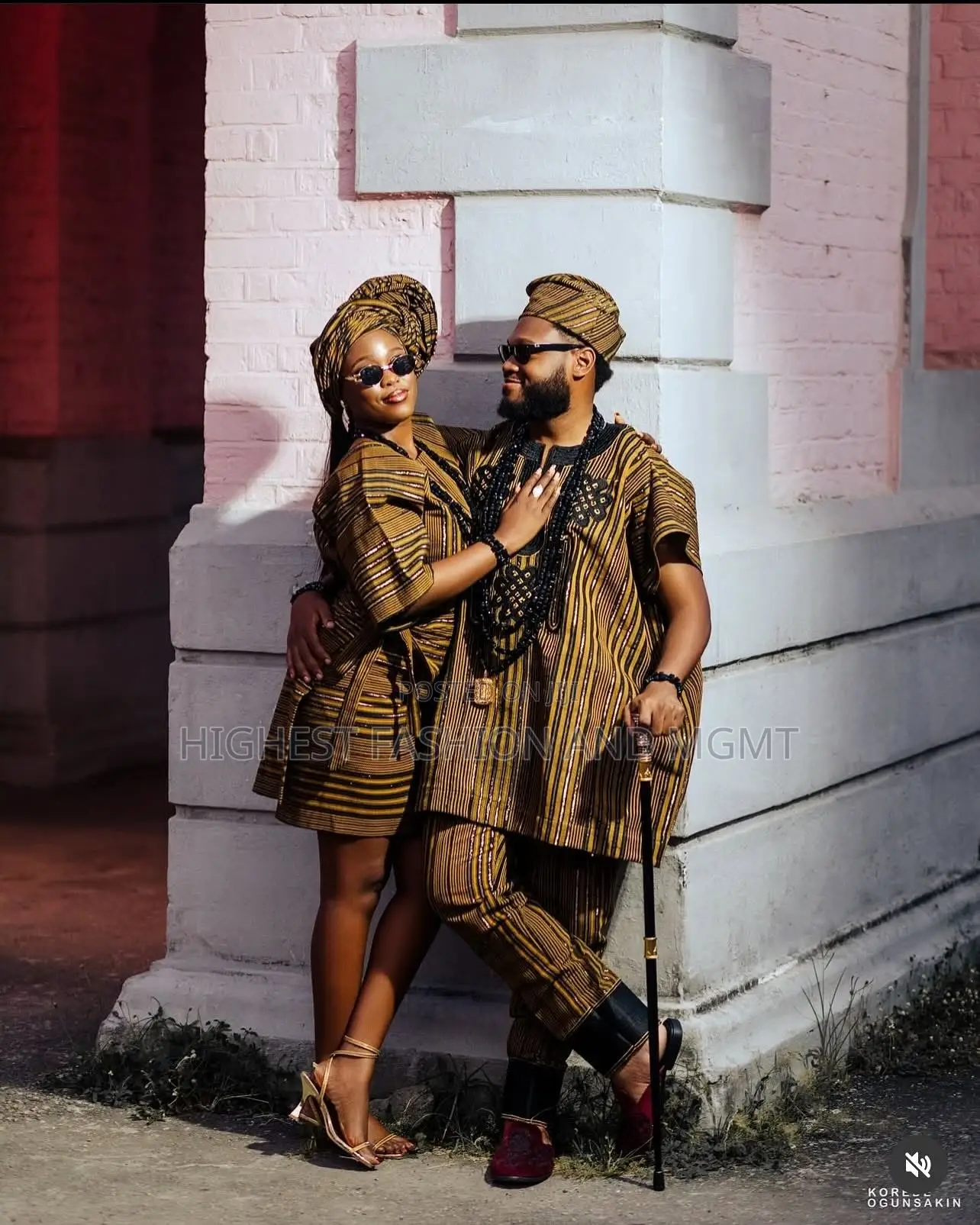 Striped Wrap Mini-Dress Men’S Matching Striped Agbada