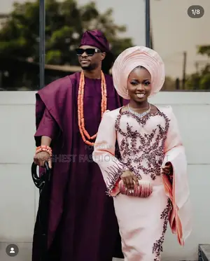 Blush Gown Men’S Deep Violet Agbada