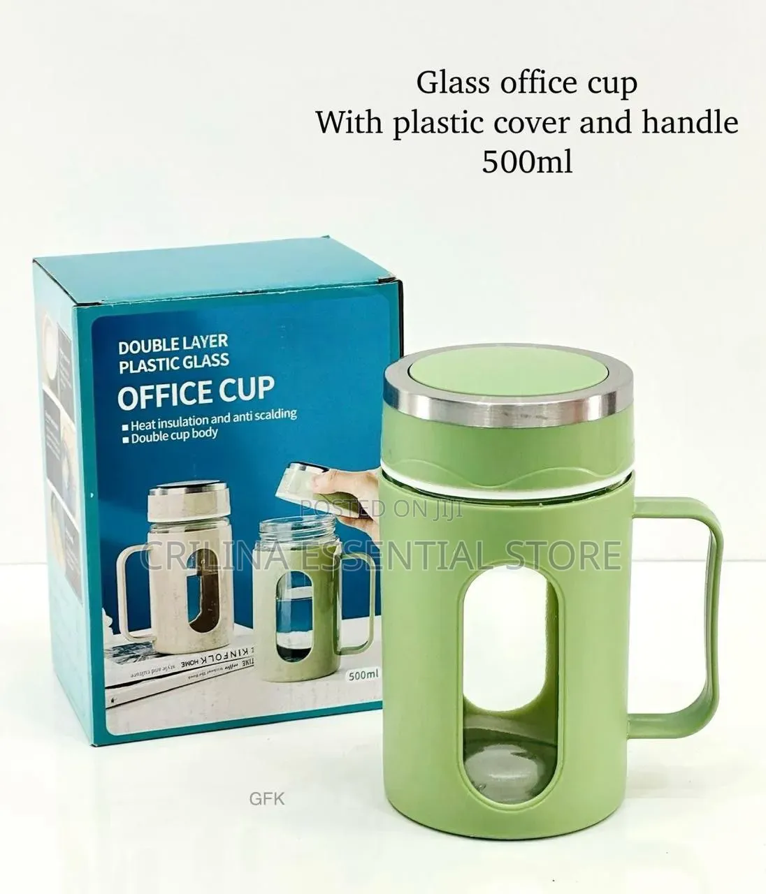 Double Layer Plastic Glass Office Cup 500ml(Souvenir)