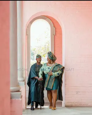 Emerald Iro and Buba Men’S Minimalist Deep Emerald Agbada