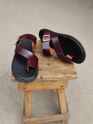 Dark Burgundy Slippers With Buckle