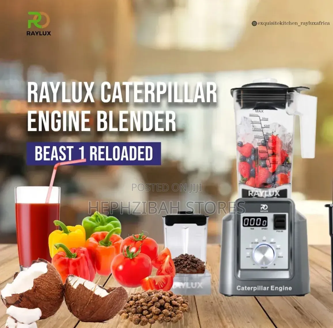 Raylux 2l Caterpillar Engine 3horsepower Heavy Duty Blender