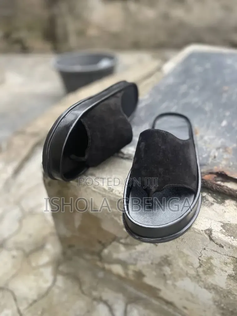 Black Suede Executive Slide