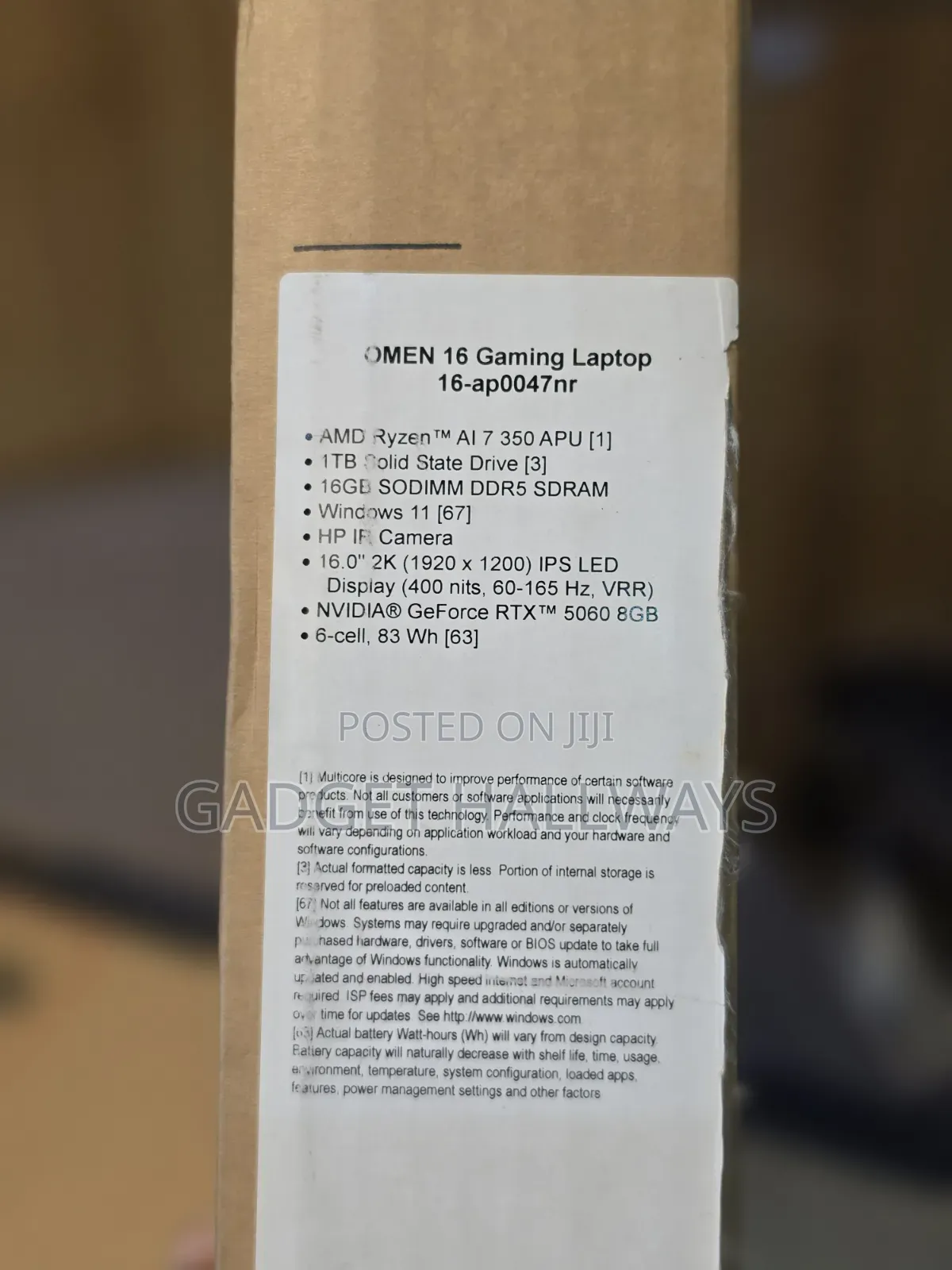 New Laptop HP Omen 16 16GB AMD Ryzen 7 SSD 1T