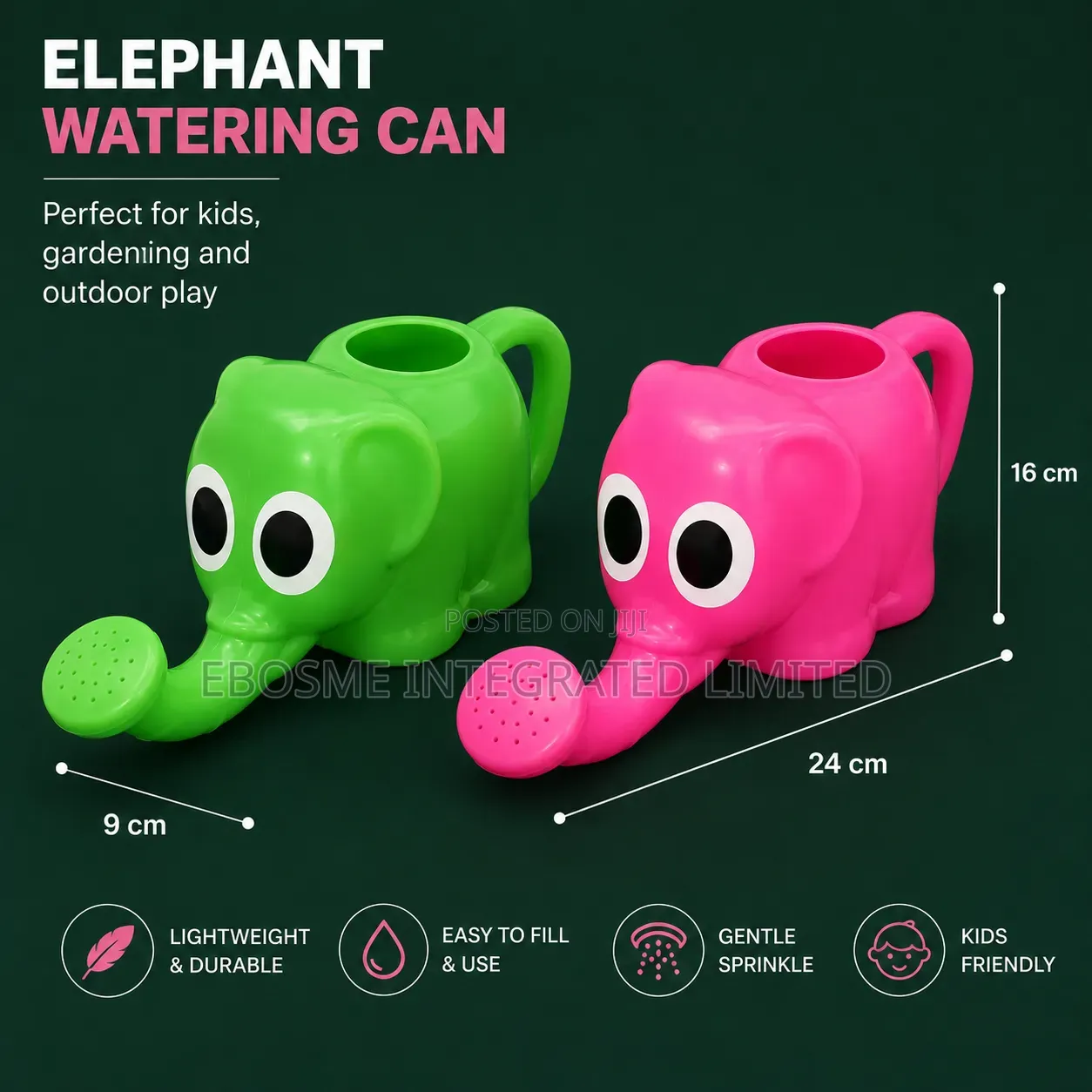 Kids Elephant Shaped Plastic Watering Can