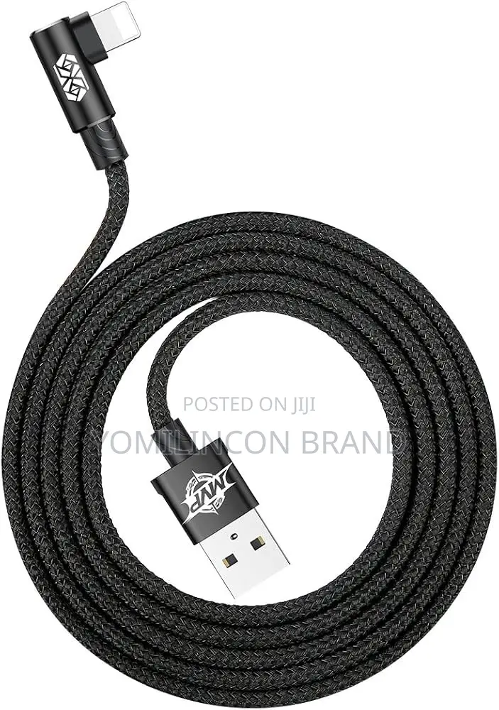 Baseus MVP Elbow Type Usb to iPhone 2a Fast Charging Cable 1m - Black