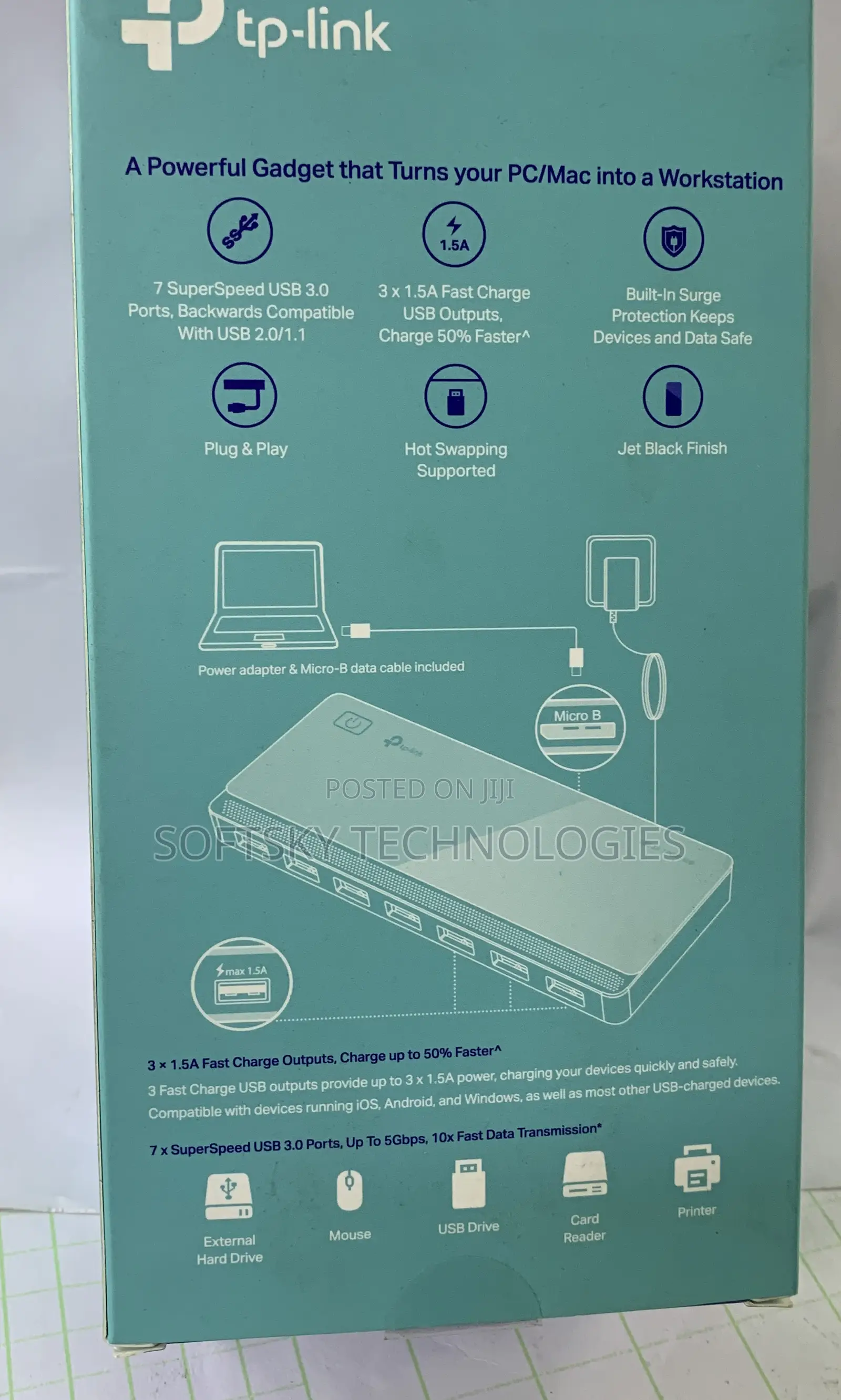 Tp-Link Uh700 Usb 3.0 7port Hub