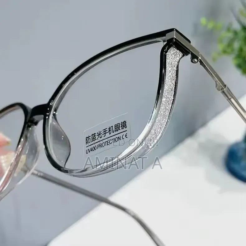 Crystal Oval Anti Blue Lens Glasses