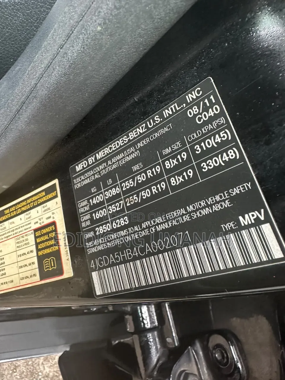 Mercedes-Benz M Class 2012 Black