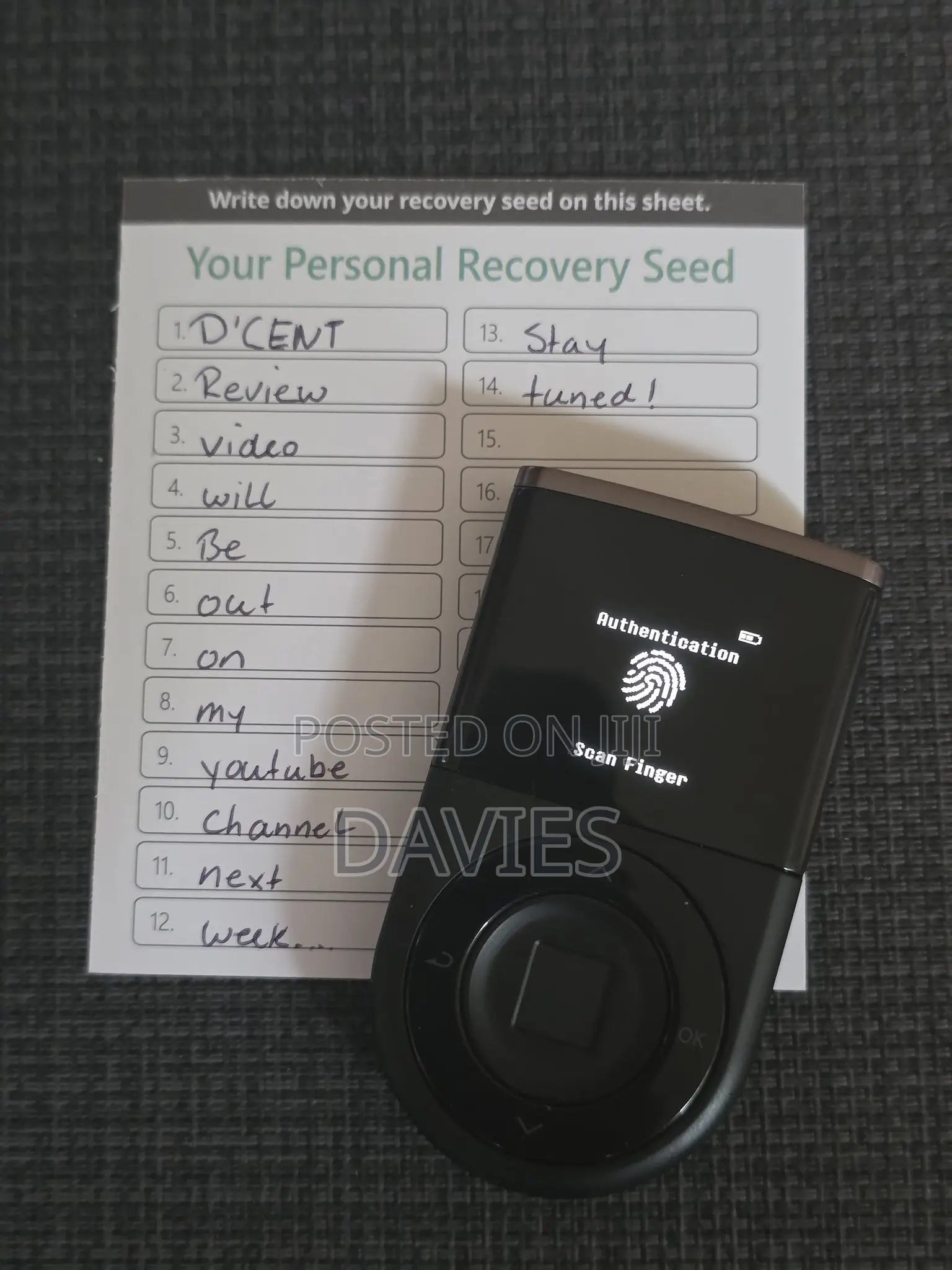 D’Cent Finger Print Crypto Hardware Wallet