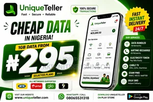 Cheap Data From ₦295 | Uniqueteller