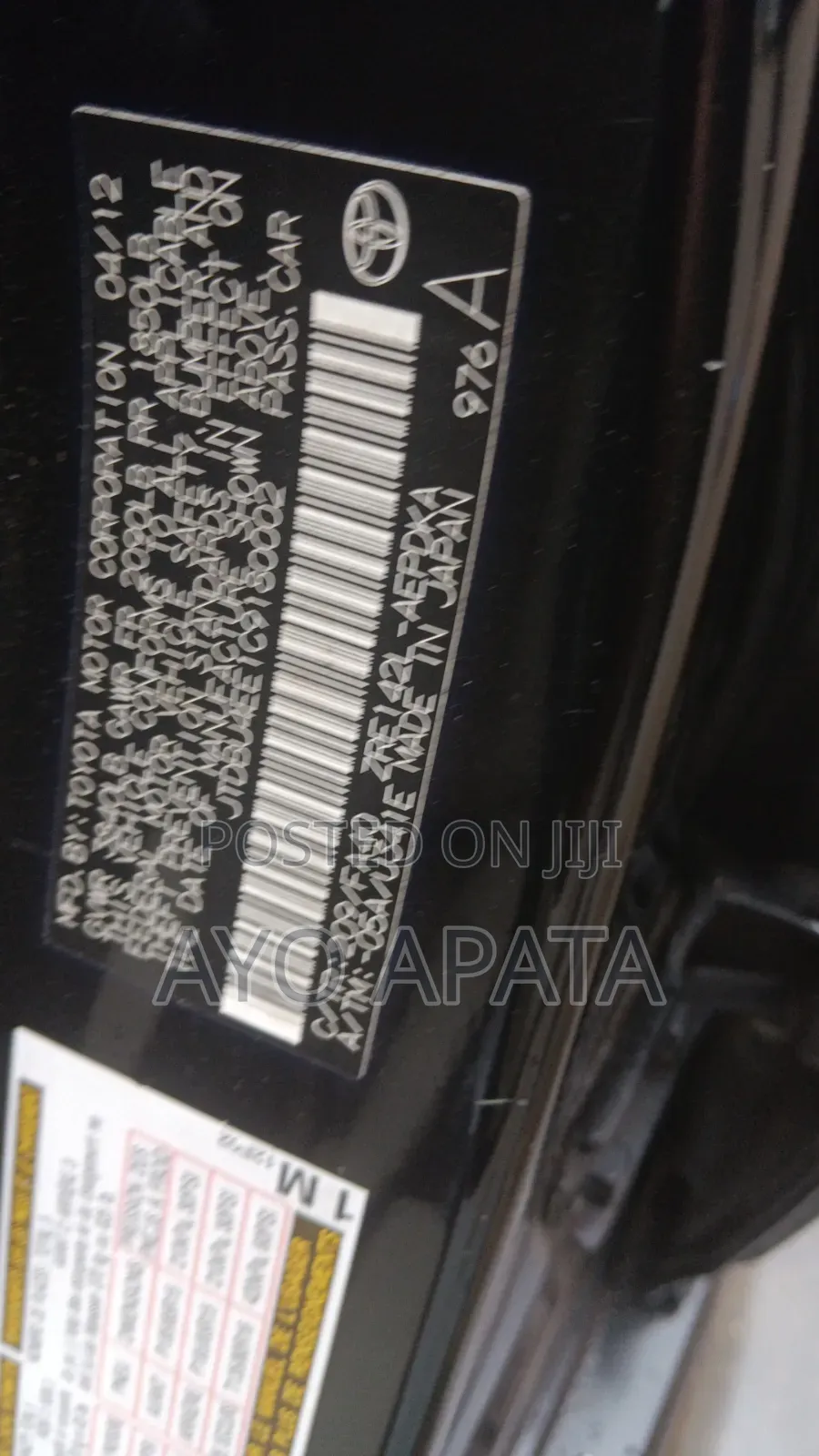 Toyota Corolla 2012 Black
