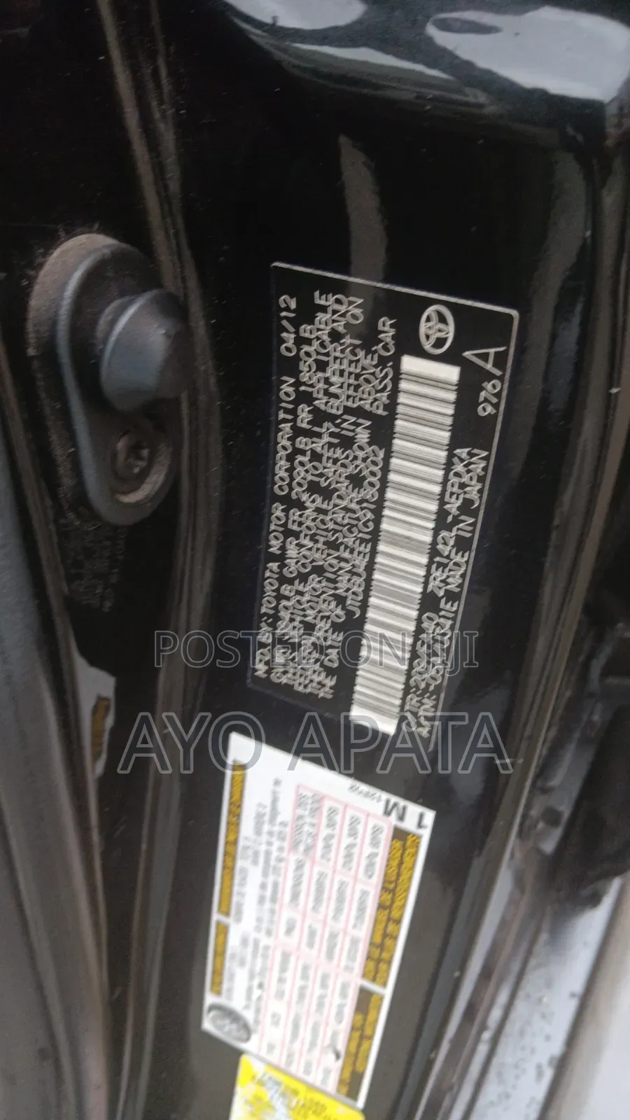 Toyota Corolla 2012 Black