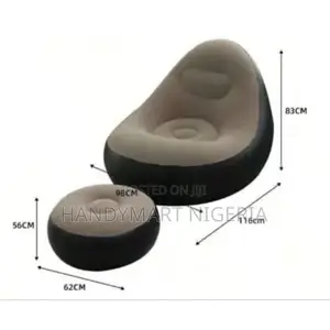 Inflatable Sofa Lazy Couch Bag Chair With Footstool Electric Pump
