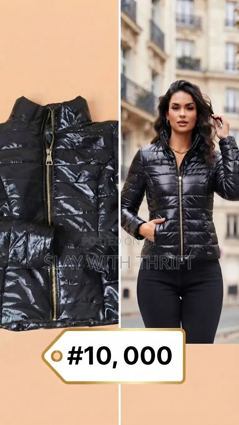 Thrift Puffer Leather Jacket