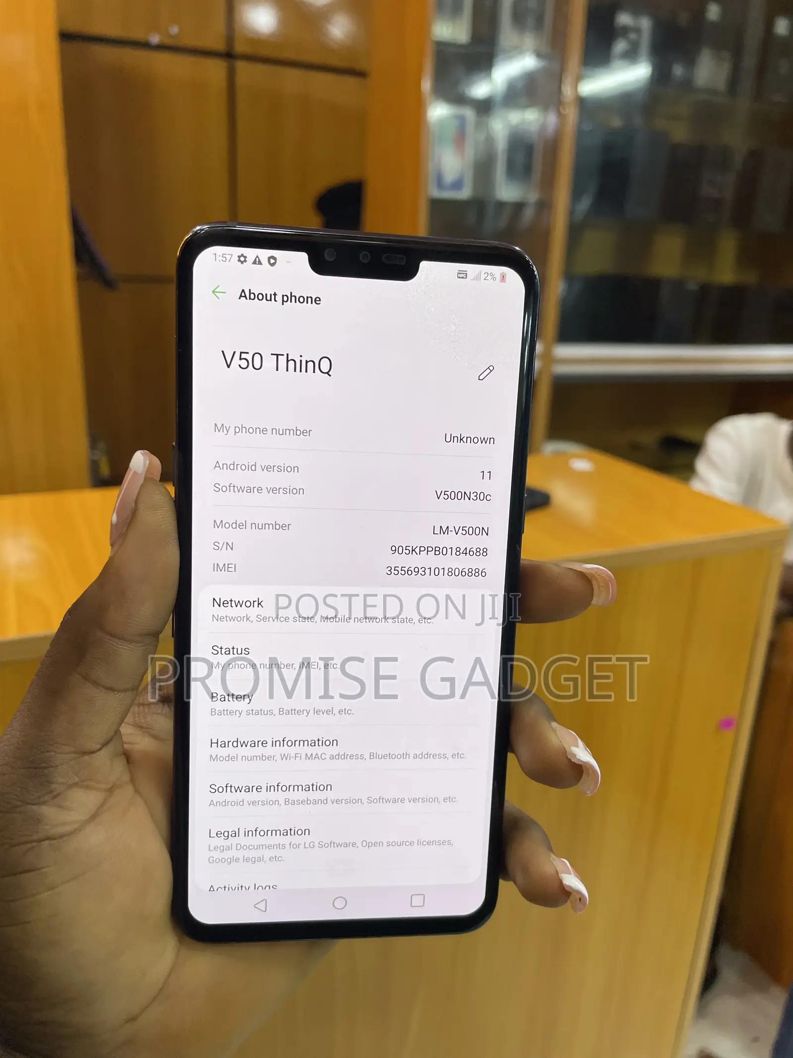 LG V50 ThinQ 128 GB Black