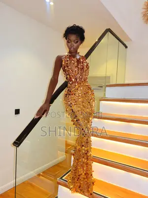 Luxury Handmade Gold Sequin Mermaid Gown