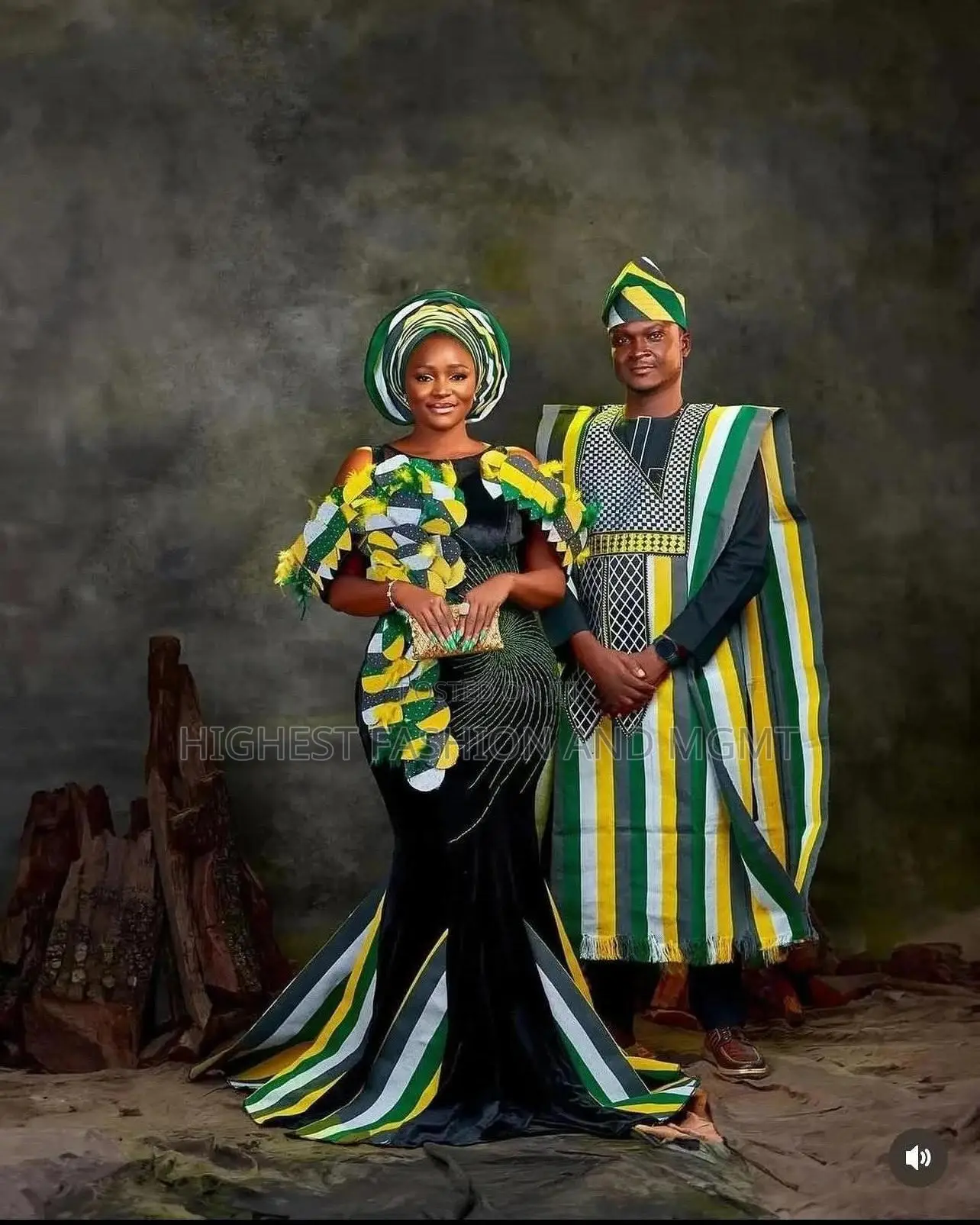 Iro And Buba Men’S Structured Striped Agbada