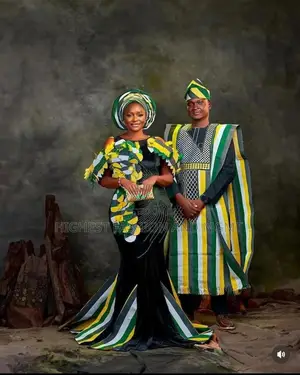 Iro And Buba Men’S Structured Striped Agbada