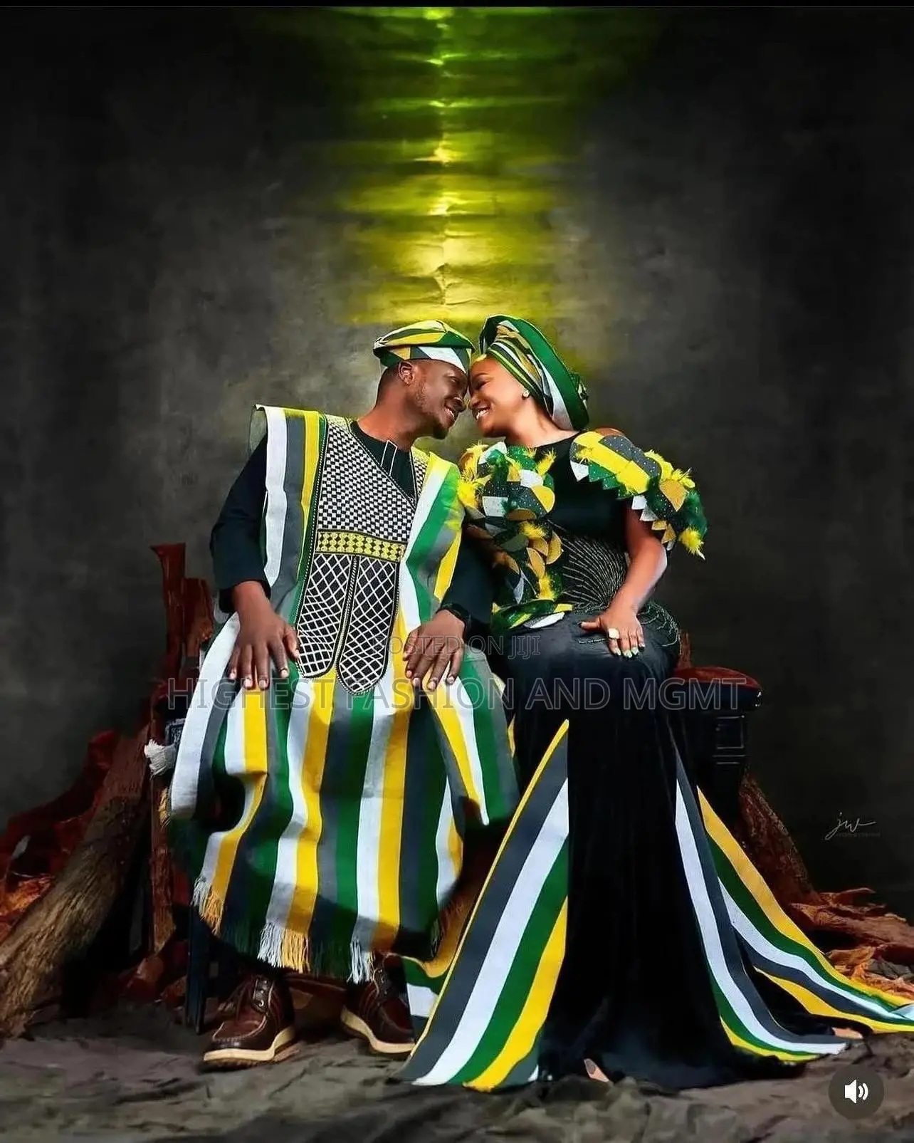 Iro And Buba Men’S Structured Striped Agbada