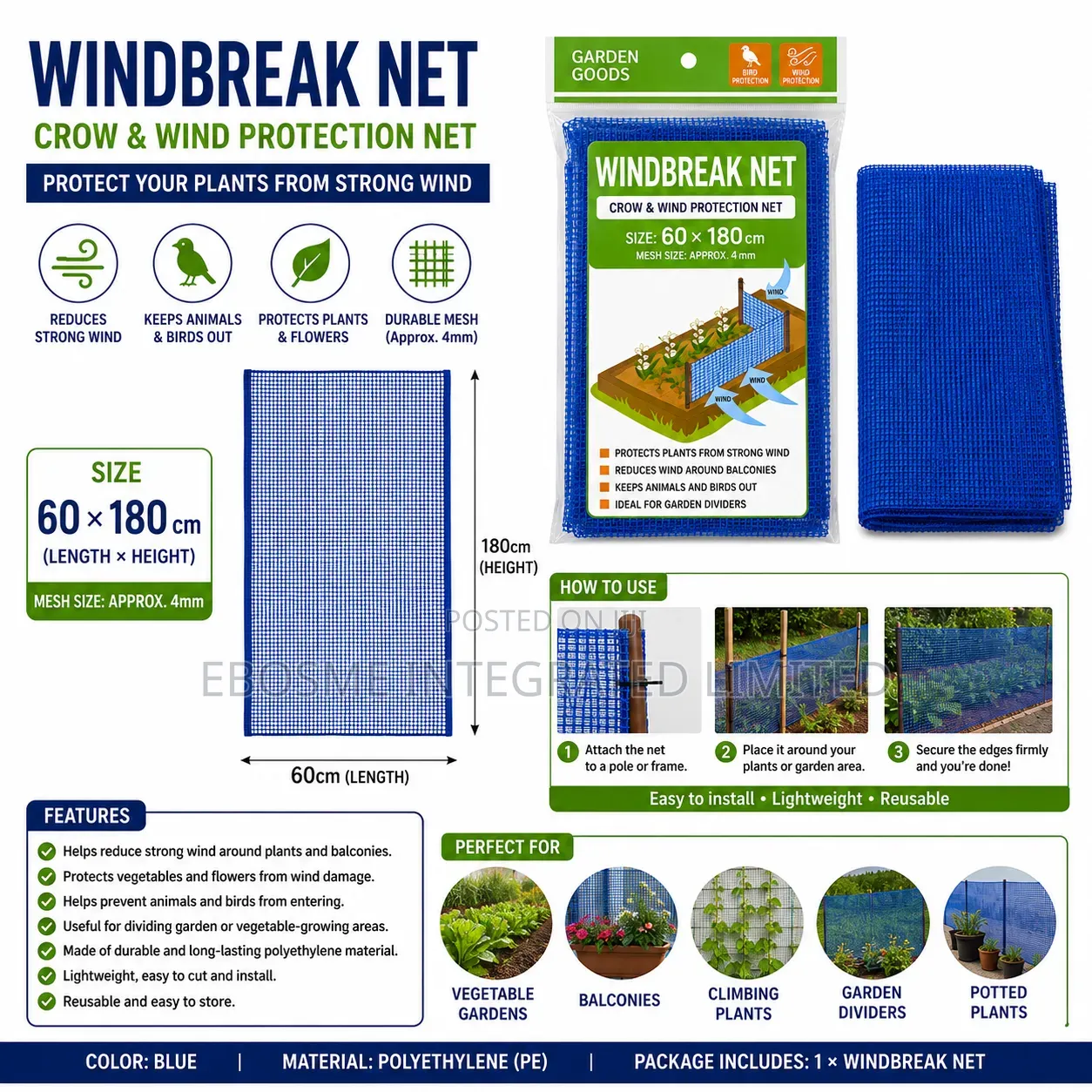Garden Wind Break Net