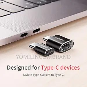 Baseus Mini Micro USB Female to Type-C Male Adapter Converter - Black