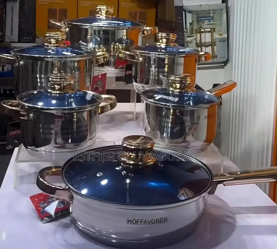 Premium 12-Piece Stainless Steel Cookware Set – Brand New