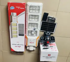 3 Lens Solar CCTV Camera With SMS 1000w Light