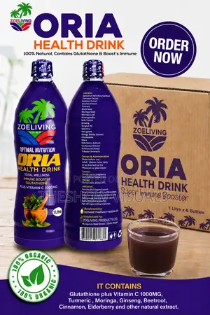 Oria Health Drink 1l With Glutathione Vitamin C 1000mg, Ginseng