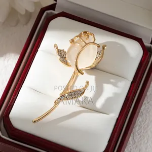 Studded Double Rose Brooch