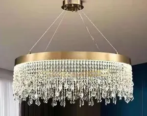 Modern Luxury Crystal Ceiling Chandelier for Living Room Circle