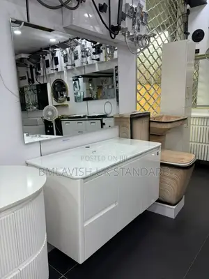 Interior Integrated Cabinet Set With Led Mirror.