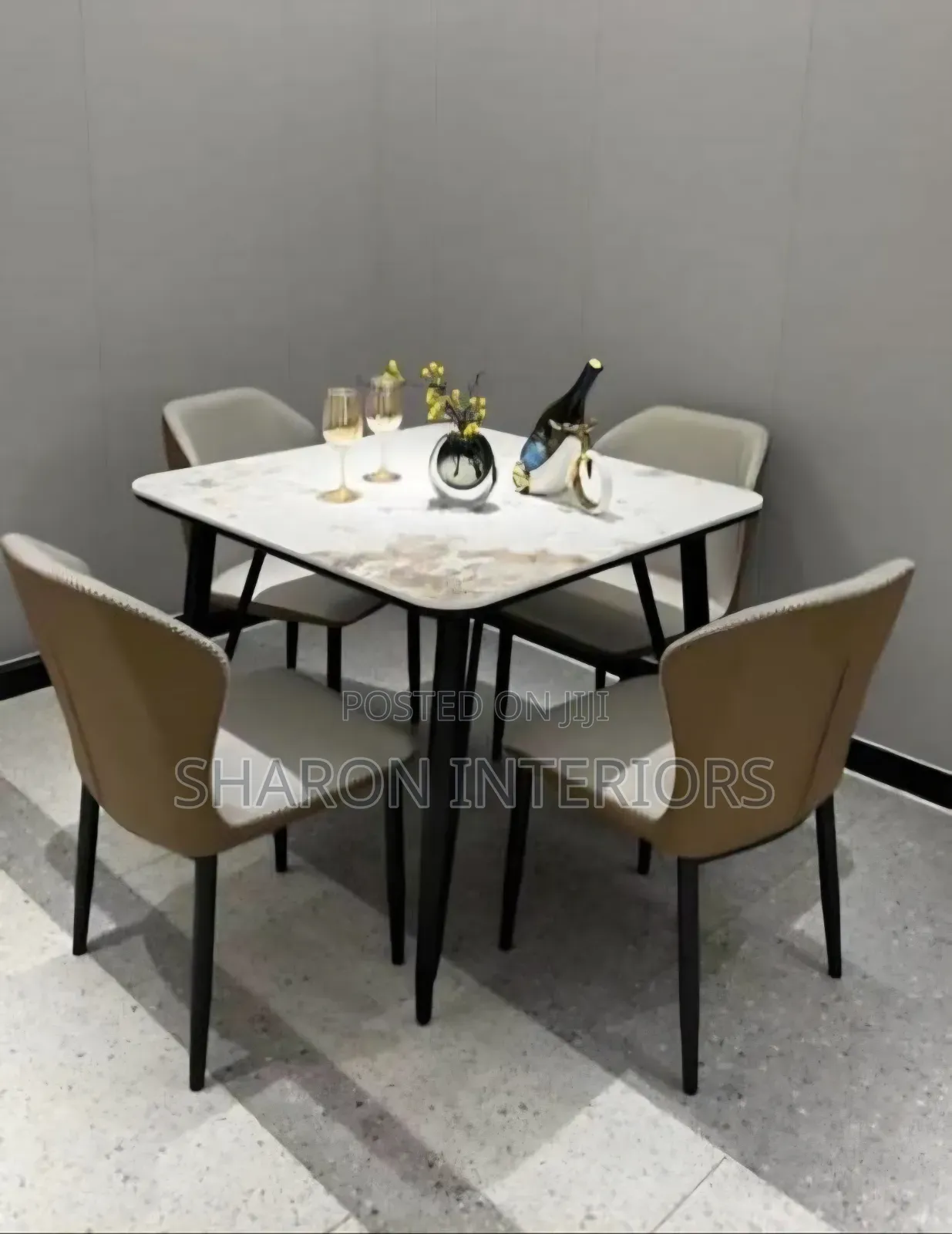 Sintered Stone Square Dining Set