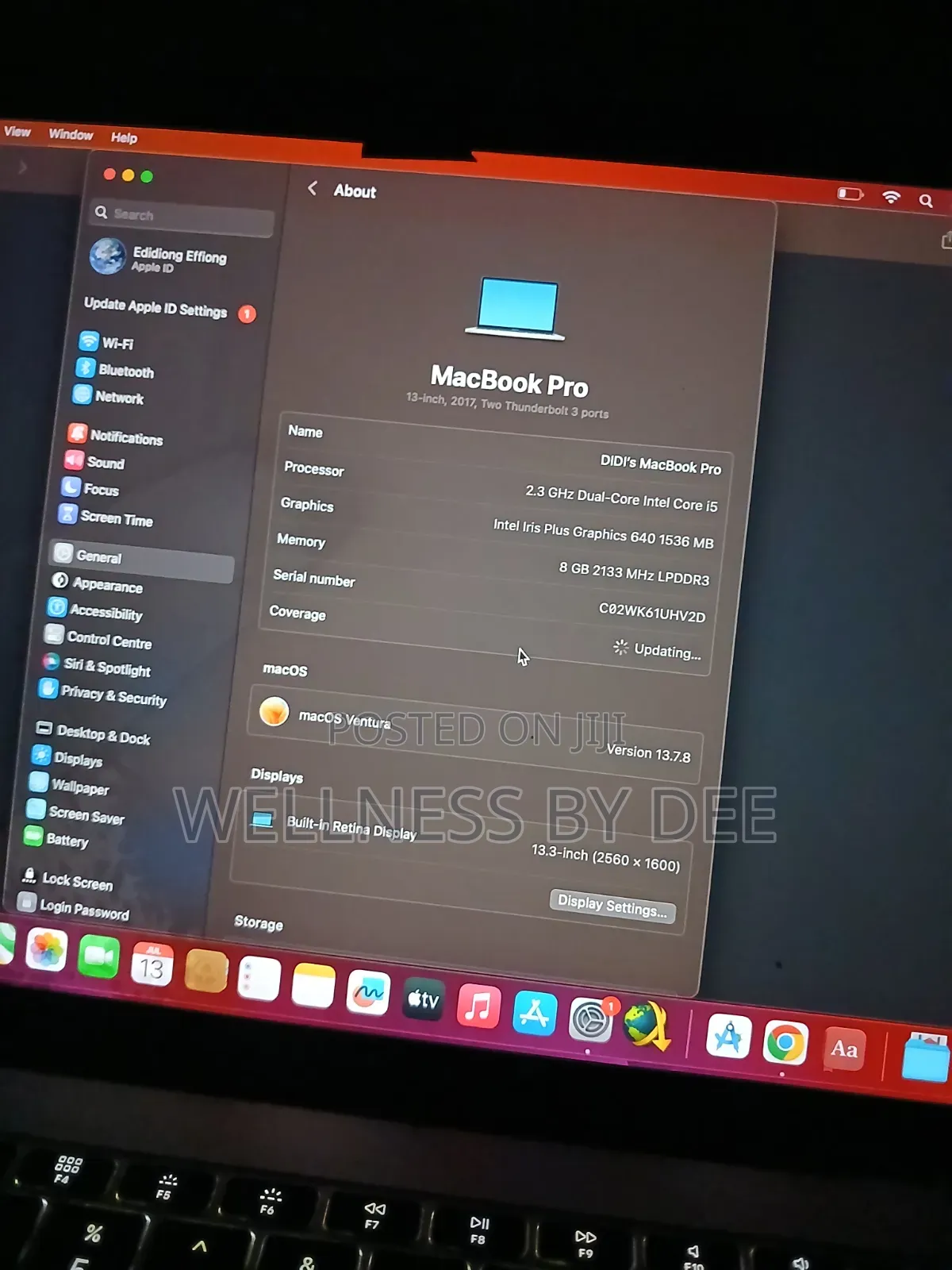 Laptop Apple MacBook Pro 2017 8GB Intel Core i5 SSD 256GB