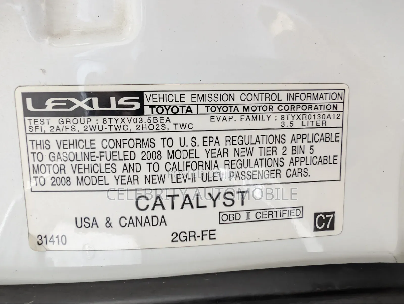 Lexus ES 350 2008 White