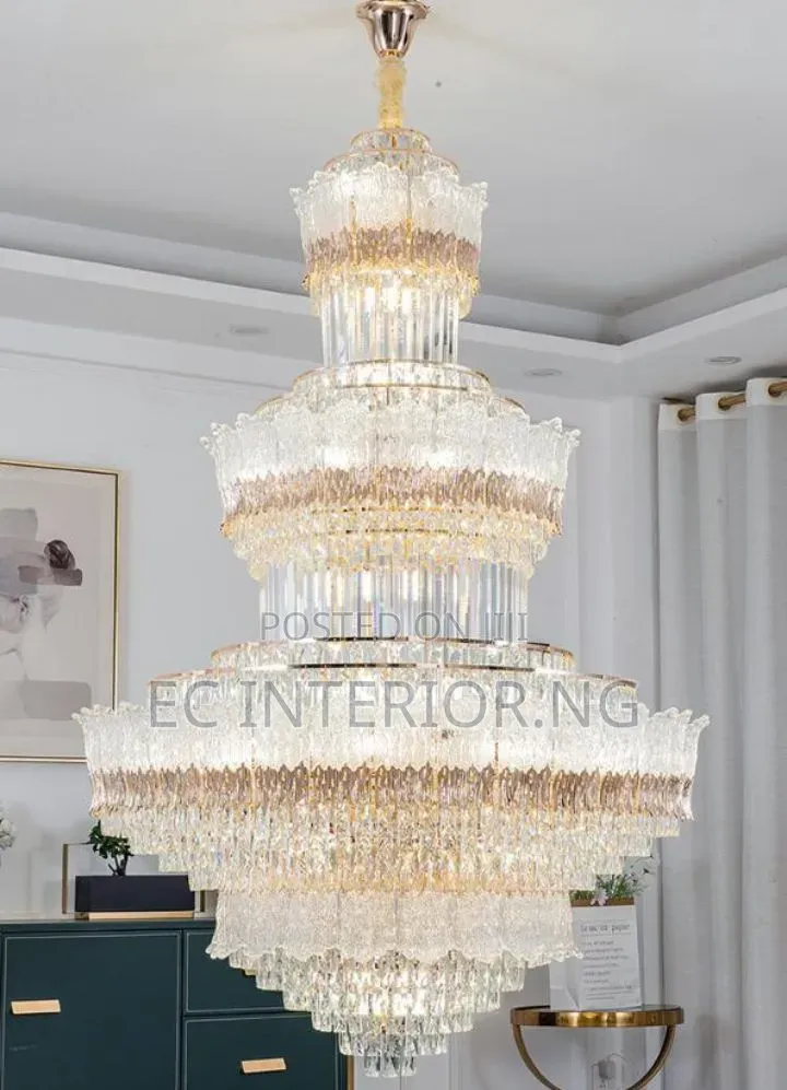European Crystal Chandelier Rotating Staircase Pendant Light