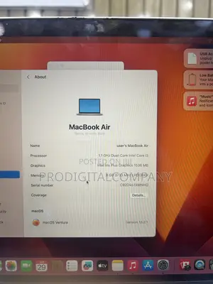 Laptop Apple MacBook Air 2020 8GB Intel Core i3 SSD 256GB