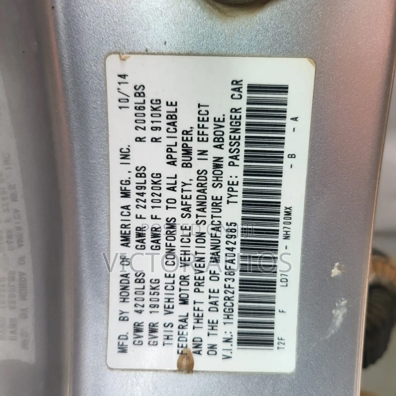 Honda Accord 2015 Silver