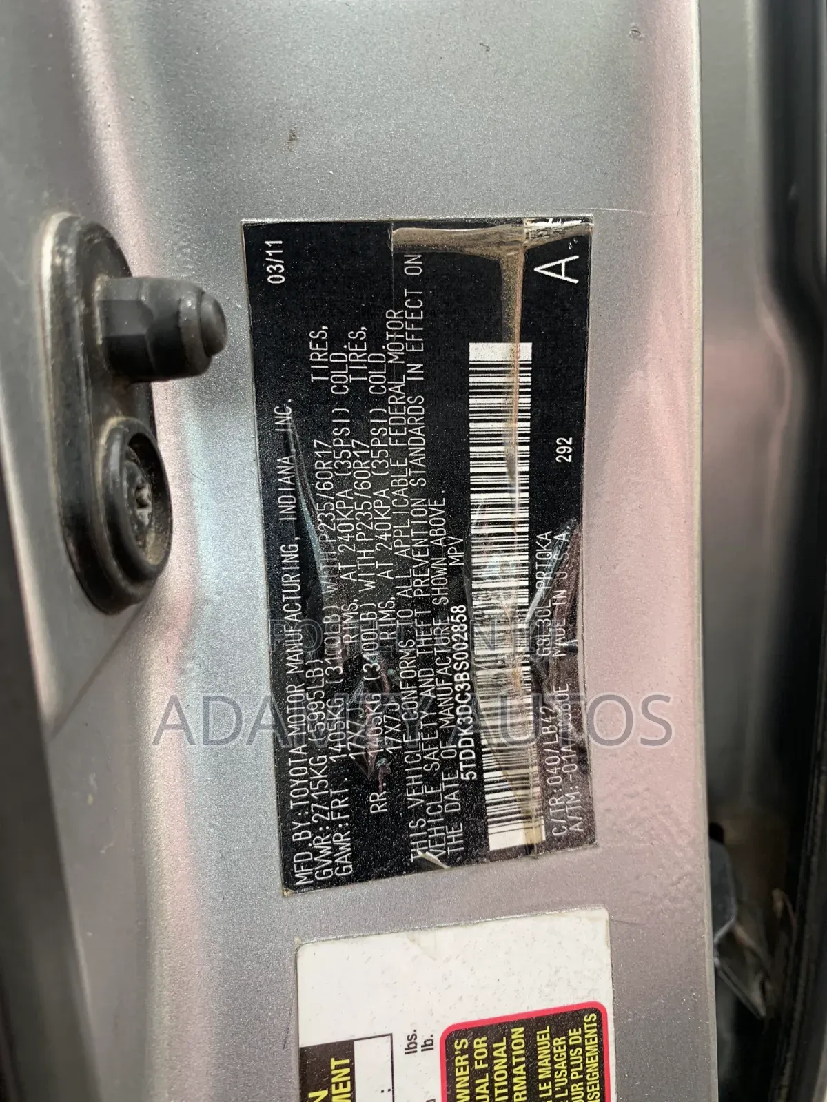 Toyota Sienna 2012 Silver